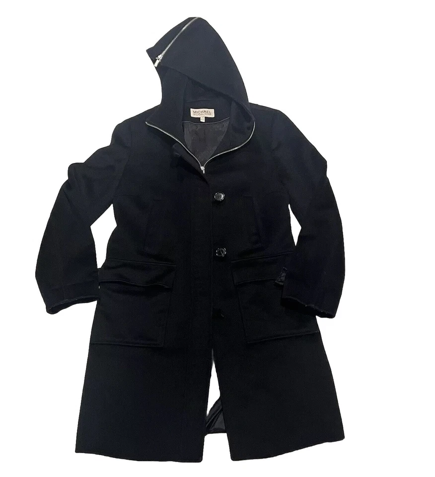 Michael Kors 长单排扣长裙蓝色羊毛女式小号孔雀