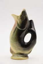 Antique Portuguese Palissy Ware Gurgle Jug, Pitcher, Earthenware