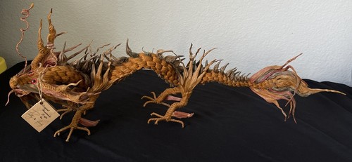 Handmade Braided Woven Rope Dragon Sculpture 27" Long - 第 1/12 張圖片