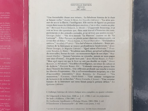 Lot 3 Tomes livres littérature Anthologie historique des lectures érotiques - Picture 5 of 16