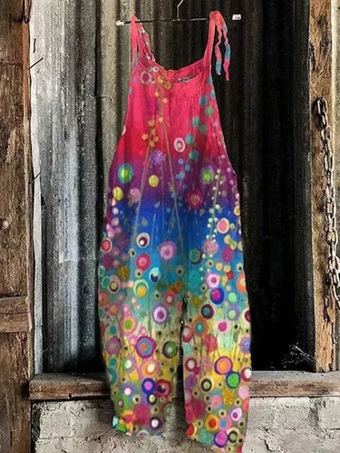 Mono holgado boho de mujer talla grande mono verano retro peto pantalones harén DE - Imagen 66 de 73