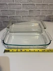 Vintage Pyrex 232 Clear   Dish 2.2 Qt Made in USA And 11 3/4 x 7 1/2 Lot Of 2