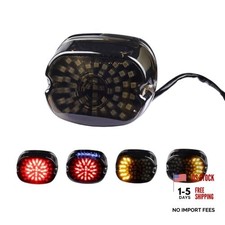Smoked LED Tail Lights, Low Profile Brake Taillights Integrated Turn Amber Red