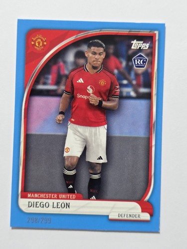 2025/26 Topps Manchester United Collector Tin Diego Leon Blue /299 #298