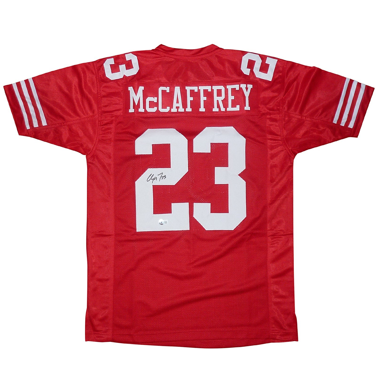 Christian McCaffrey Autographed Signed San Francisco (Red #23) Custom Jersey - Beckett 