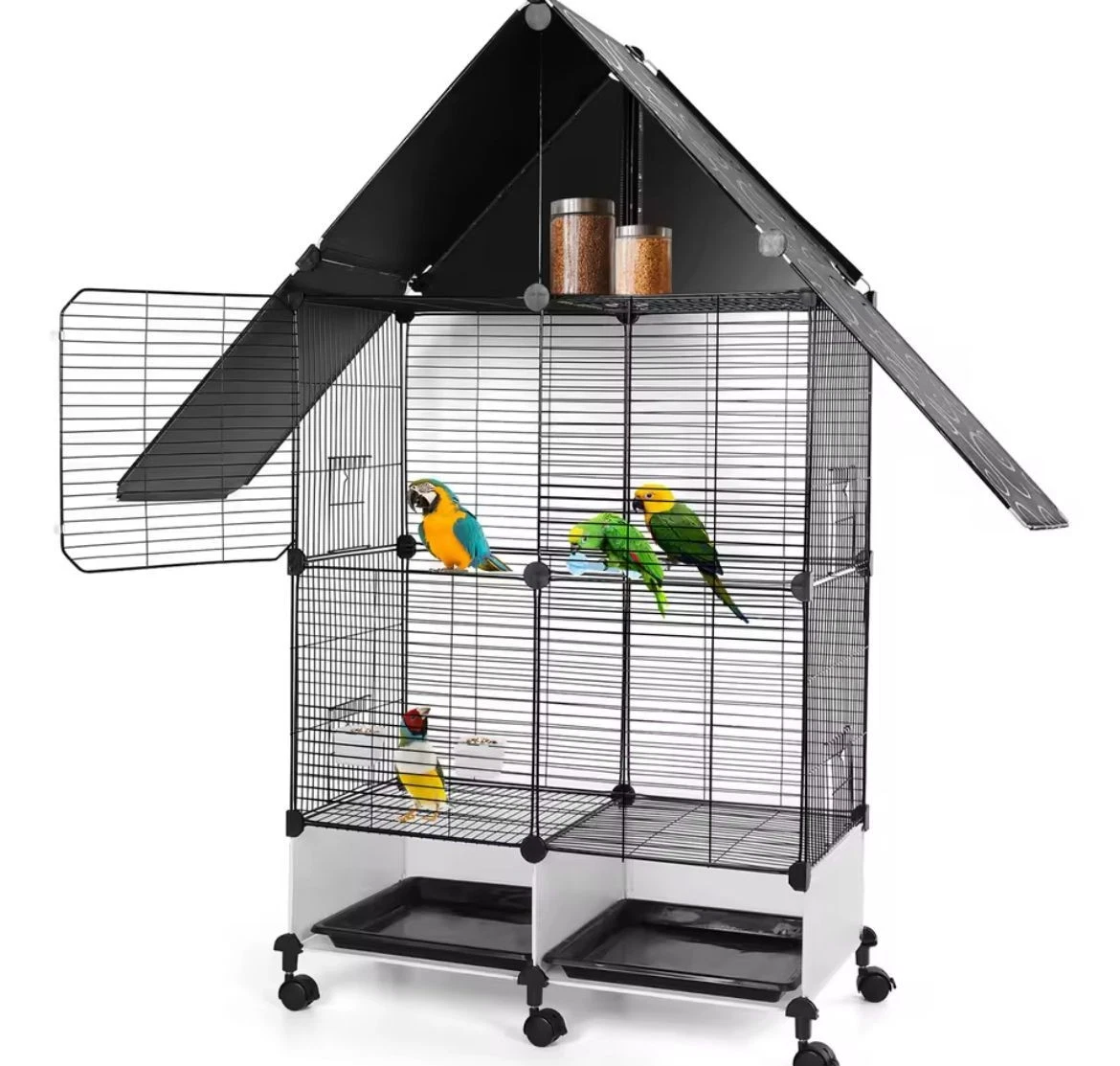 Milo & Misty 2 Tier Large Metal Bird Cage
