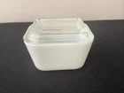 Vintage Pyrex Unmarked True Opal White 501 Refrigerator Dish with Lid