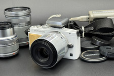 Exc 4 Olympus PEN Lite E-PL5 White 3 Lens 14-42 40-150 60mm - From Japan