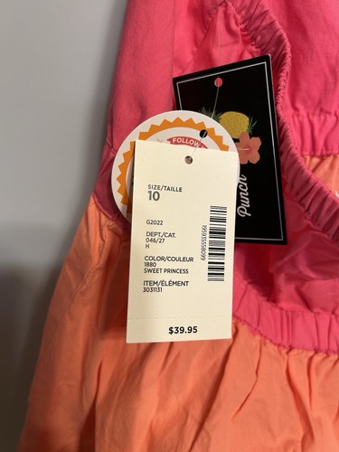 Gymboree Girls Colorblock Tiered Dress - Pineapple Punch - Pink Size 10 - Picture 5 of 6