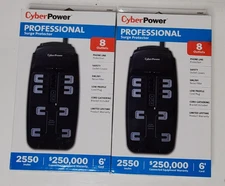 Lot of (2) CyberPower Proffesional Surge Protectors CSP806T -New Open Box