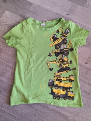 Tshirt, Jungs, Größe 116, Kurzarm, DopoDopo, Baumaschinen-Print, Grün