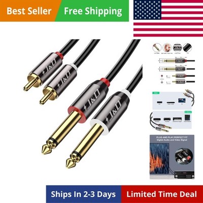 1/4 to RCA Cable, Gold Plated Copper Shell Heavy Duty TS to Dual RCA Stereo A...