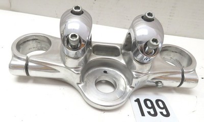 MINT Harley  Upper Triple Tree  Polished w/ Chrome Handlebar Clamps UGS-1 4M