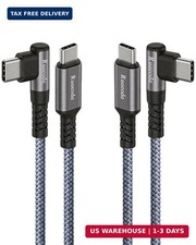 USB C to USB C Cable for CarPlay 6ft, 2Pack , 60W Fast Charging Right Angle Typ