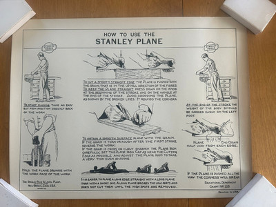 Vintage 1928 Stanley Tools Instructional Poster No. 116 - Stanley Plane