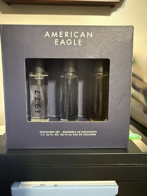 American Eagle 1977 ,Fear Nothing, and Undiscovered Cologne 0.33oz Discovery Set