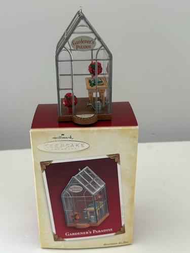 Hallmark Ornament 2005 Gardener's Paradise Gewächshaus Pflanzen Blumen Gartenarbeit