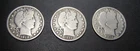 1912 P D S Barber Half Dollars – Complete 3 Mint Year Set – Philadelphia,...