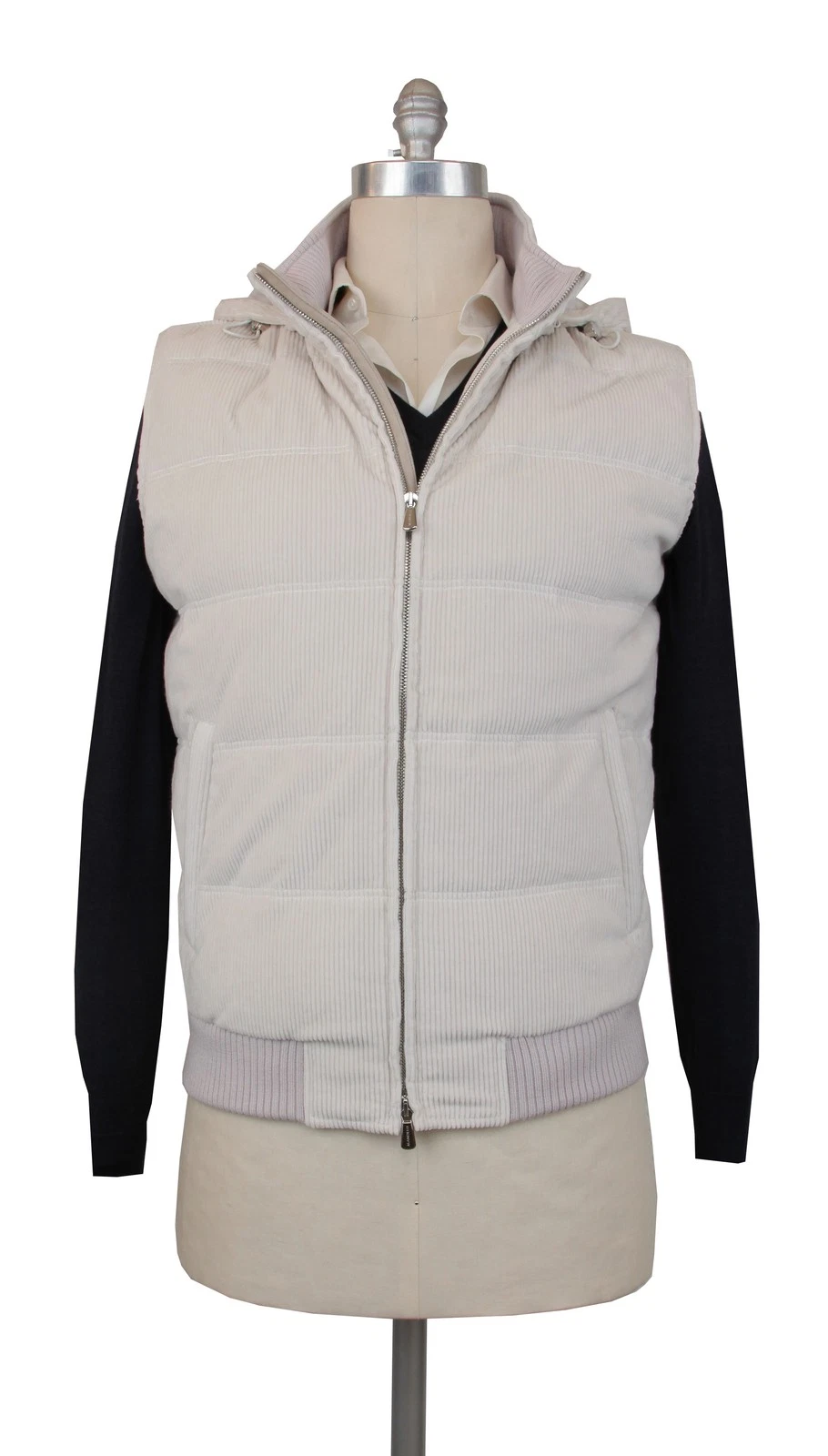 OFF WHITE $3075 Mandelli Off White misto cotone tinta unita giacca gilet 40 50 (MM86244)