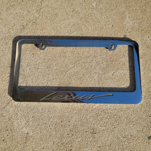 Used Solid Brass Lexus License Plate Frame Nice Chrome Metal