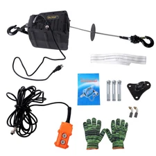 22.9 ft/7 m 2in1 Portable Electric Hoist Winch 1100lbs With Wired Remote Control