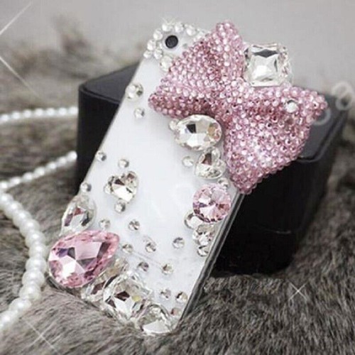 Handmade Luxury Bling Diamonds Rhinestone Crystal Jewelled Back Phone Case Cover - 第 14/17 張圖片