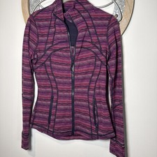 Lululemon Define Jacket 6 Pink Purples Multi Color Full Zip Thumbholes EUC