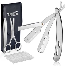 TSMADDTS Professional Straight Razors, Razor Shaving Kit for Men with Silver... 