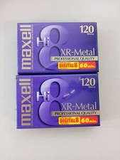 2 PACK Maxell XR-Metal 120 Hi8 Digital 8 60 Minute Videocassettes Sealed New