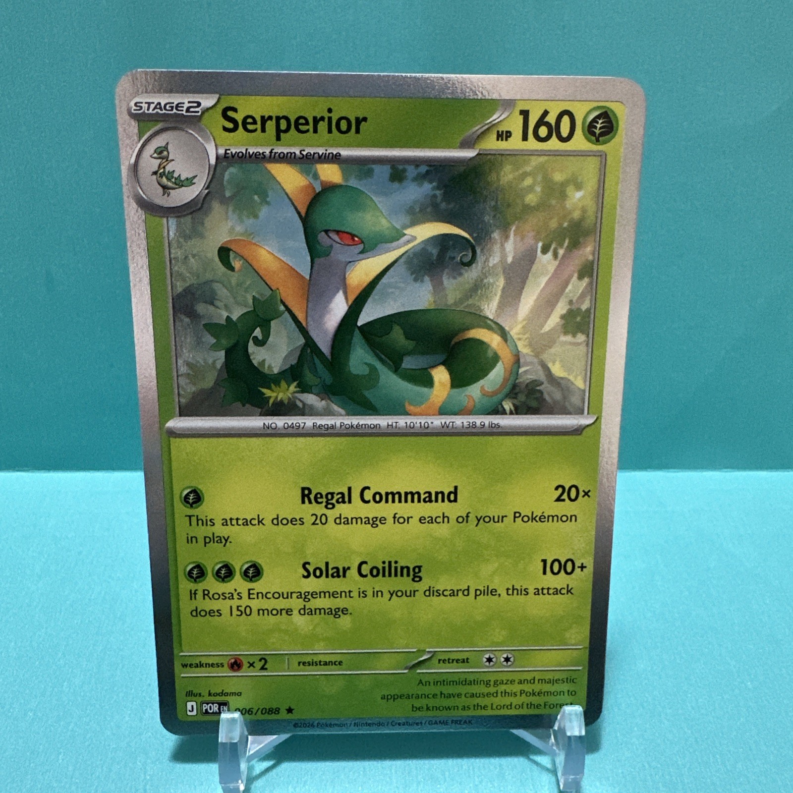 Serperior 006/088 Prerelease Exclusive Non Holo - Pokémon TCG: Perfect Order NM
