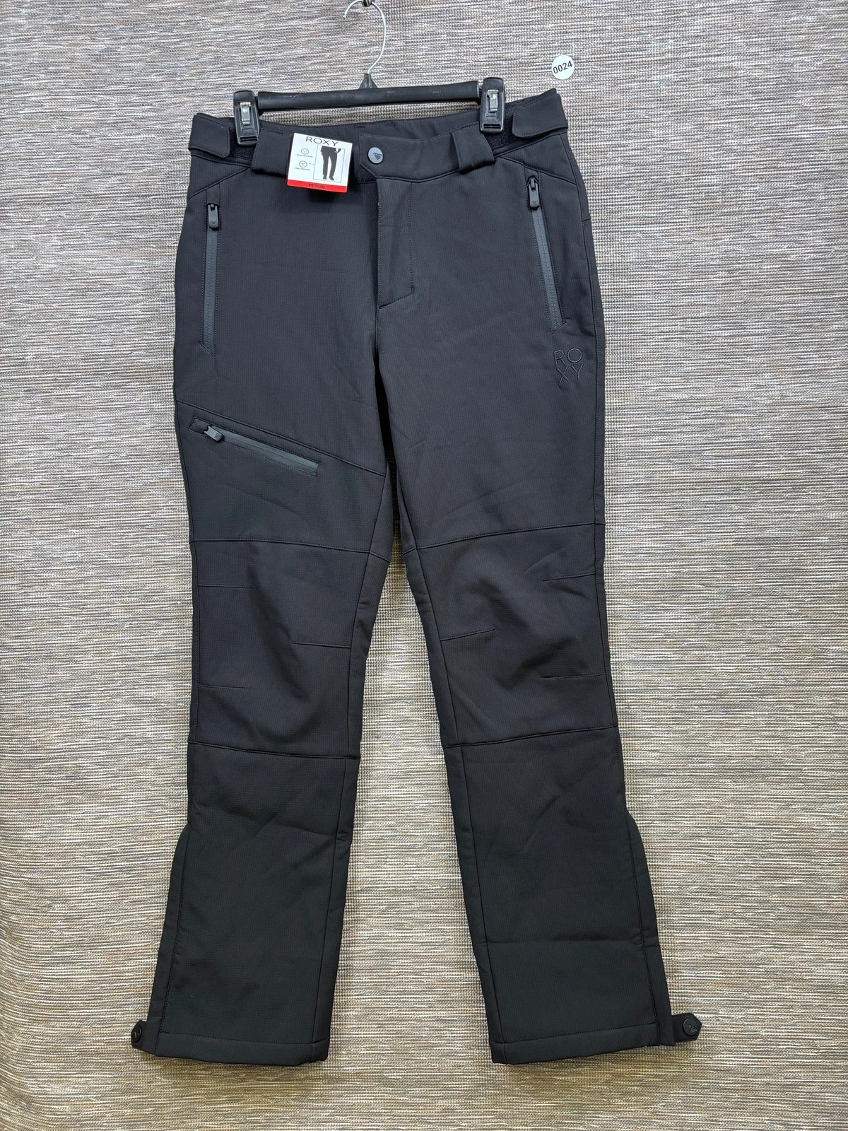Roxy Snow Pants Womens Medium Black Softshell Ski Wind Water Resistant 1925300