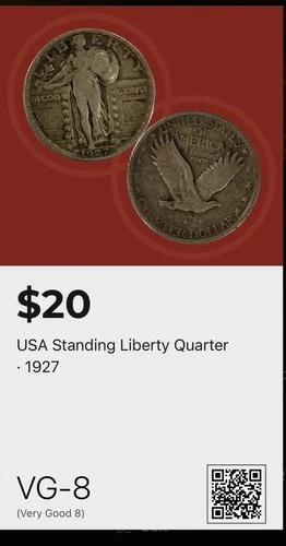 1927 Standing Liberty Quarter, Silver US Quarter. Nice Coin!