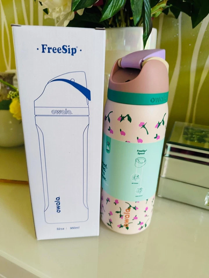 Bloom On-the-Go – Owala 32 oz Flower Edition FreeSip Bottle