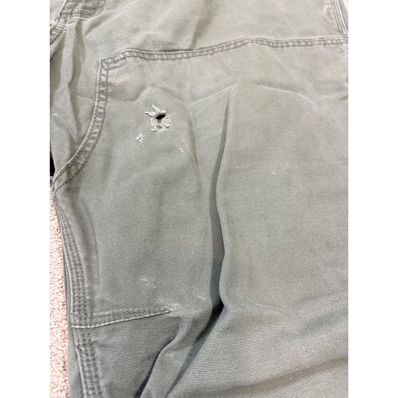 Carhartt BN2802 M Relaxed Fit Work Utility Pants Khaki Green Men Size 42x32 thumbnail 5