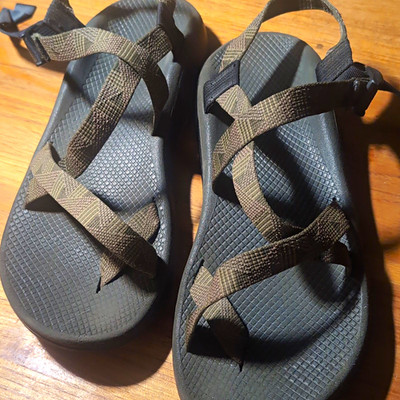 Chaco Men's Strappy Outdoor Sandals Black/Green US 13 Adjustable Straps