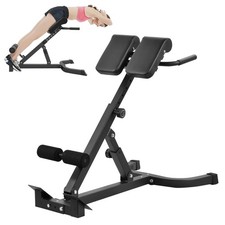 Roman Chair Back Extension Machine, Hyperextension Bench w/ Angle Height Adjust