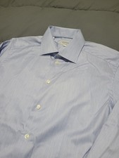 Eton Contemporary Blue Long Sleeve Dress Shirt Size 16.5 42 Large L