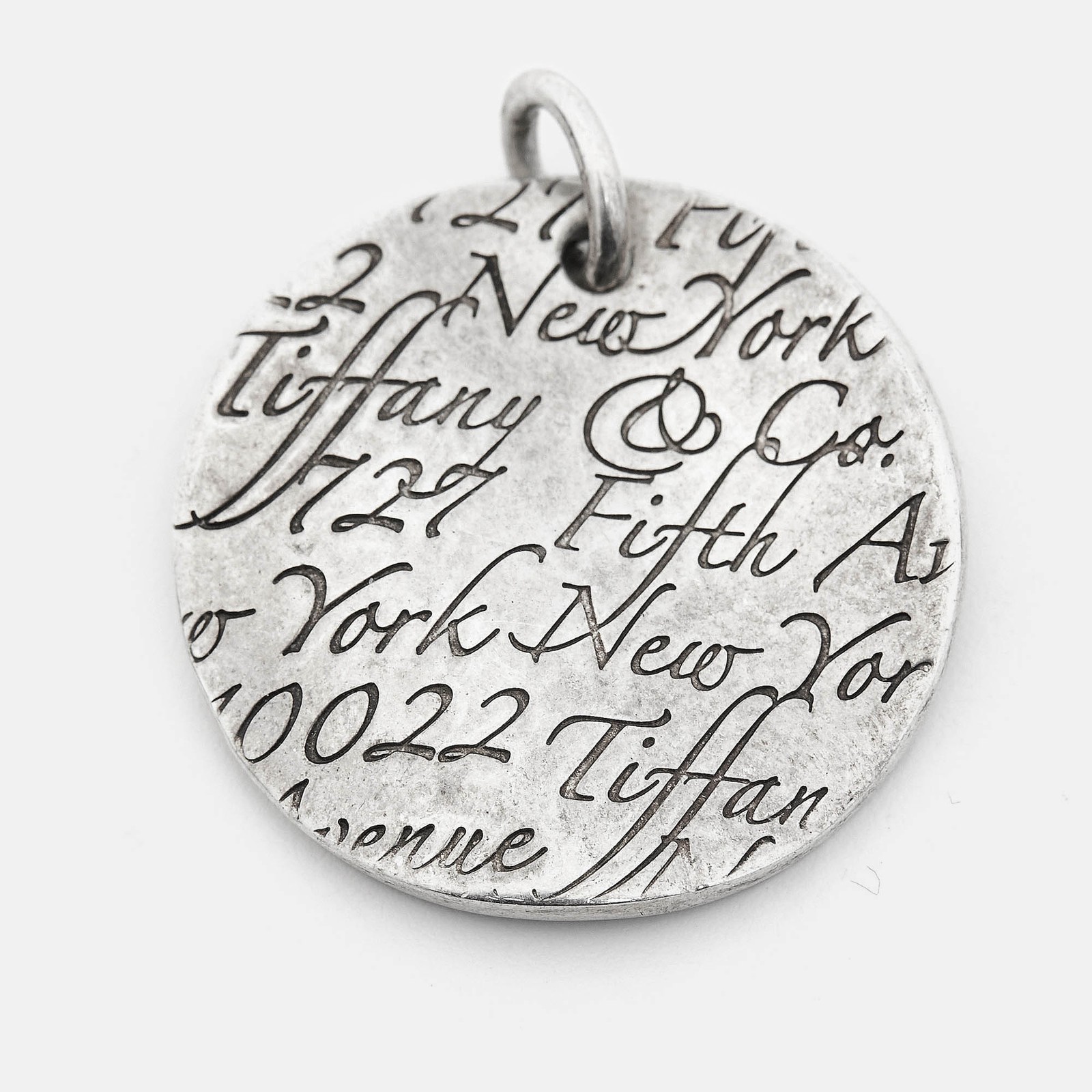 Tiffany & Co Sterling Silver Wavy Round Notes Pendant Necklace