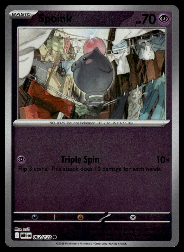 Pokemon Mega Evolution #062/132 Spoink Reverse Holo