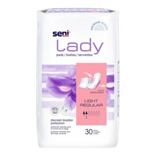Seni Incontinent Pad 8.9 Inch Length Regular Length 30 Ct