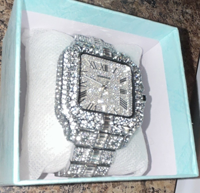 Silver Tone Square Analog Luxury Watch Name Brand✅💎✨