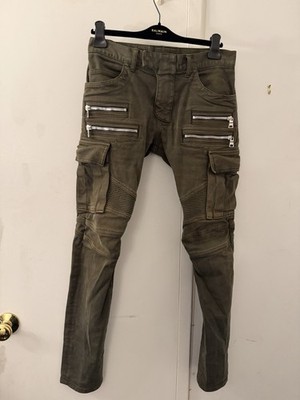 Balmain Green Cargo Denim