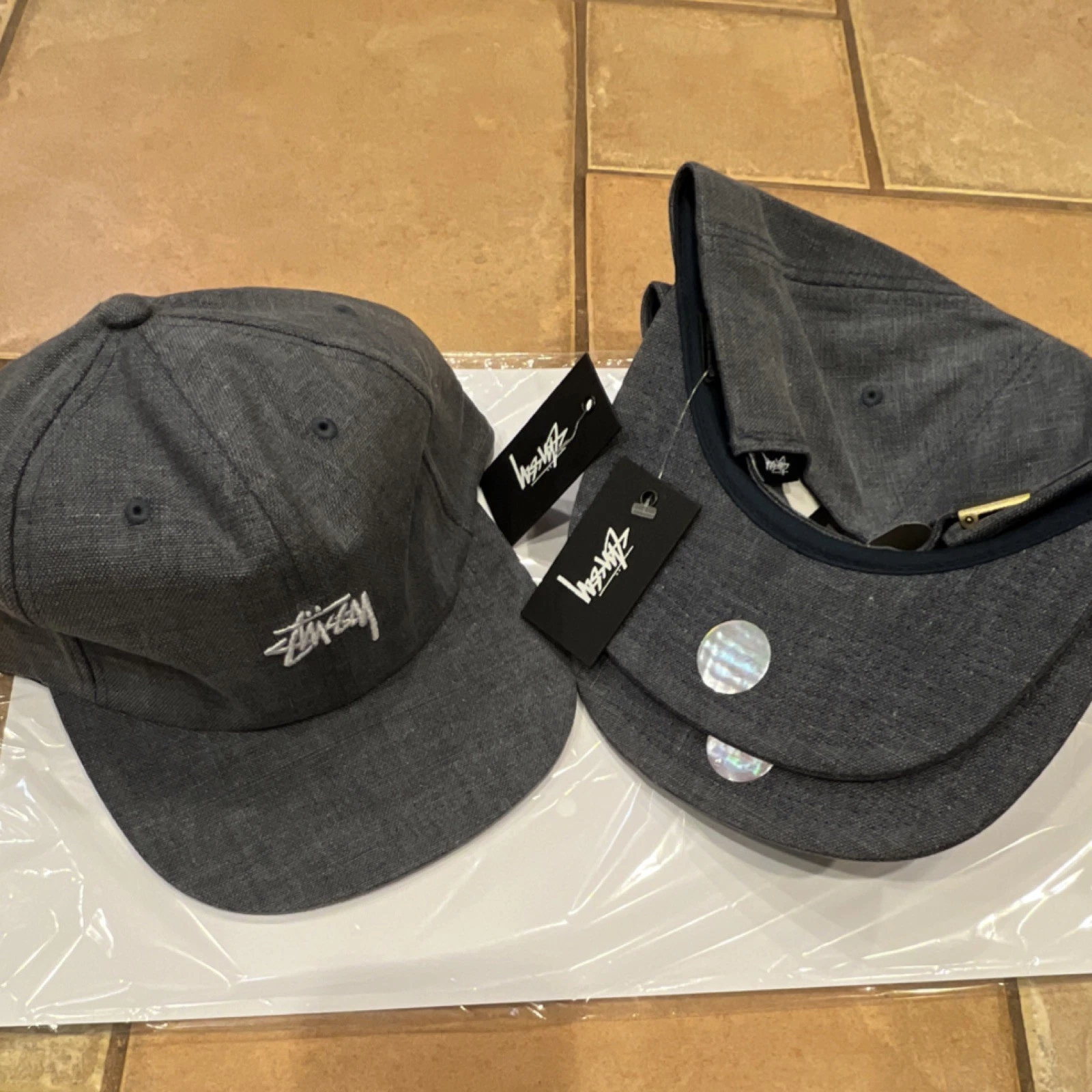 Stussy Strapback Cap Adjustable Navy Solid for Men Casual Spring Summer Fall