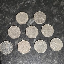 50p Coin Bundle Joblot 9x50p  Pence NHS Scouts Guides Circulated Collectable