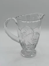 Vintage Anchor Hocking Prescut Clear Glass Small 5" Creamer Jar Pitcher