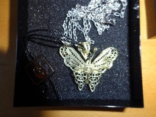 Silber Halskette vergoldet mit Schmetterling