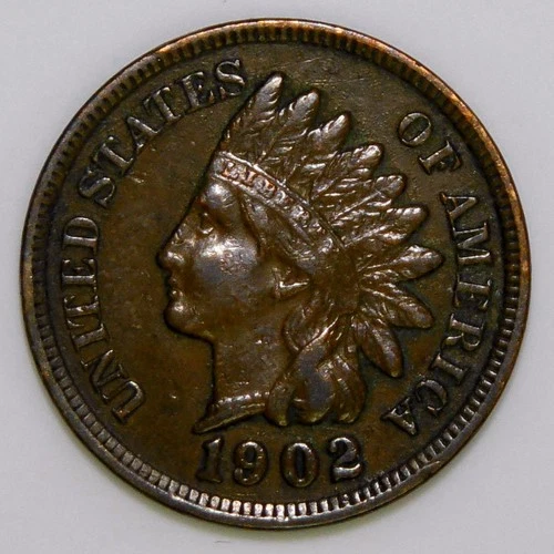 1902 Indian Head Cent US 1c Penny XF k329