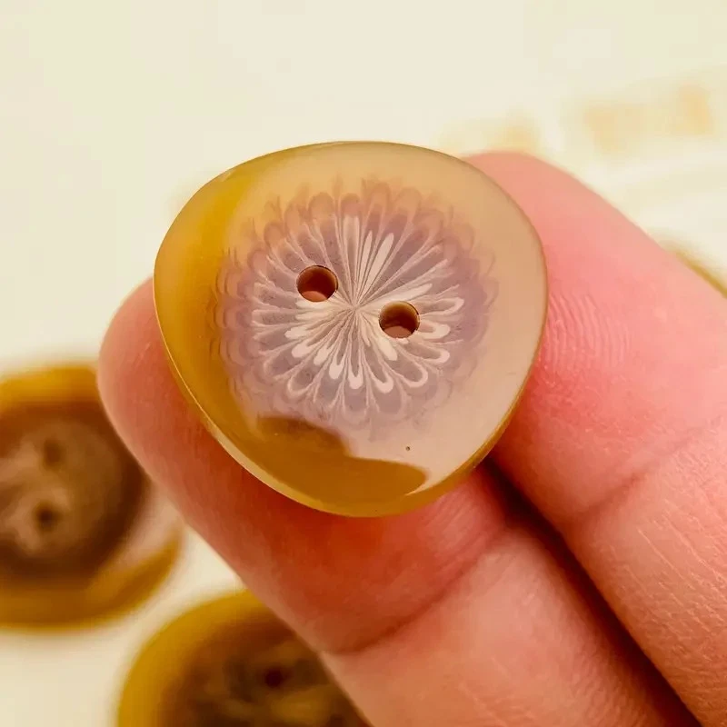 5pcs Res Ispa Loquitur - 24mm Coffee Candy Resin 2 Hole Buttons - Image 2 of 3