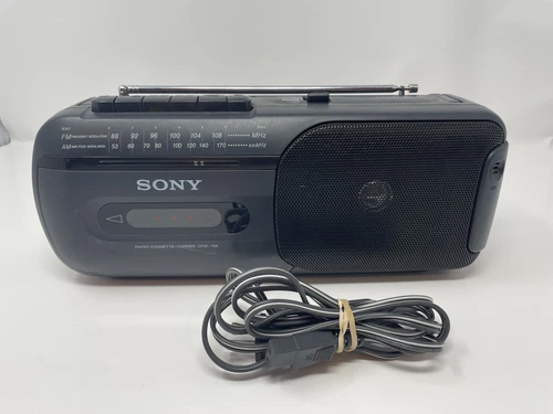 Vintage Sony CFM-155 AM/FM Radio Cassette-Corder Boombox Portable Tested