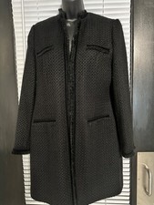 Sag Harbor Black Long Blazer/8 Tweed Texture. Excellent Condition Pre-Owned.